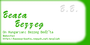 beata bezzeg business card